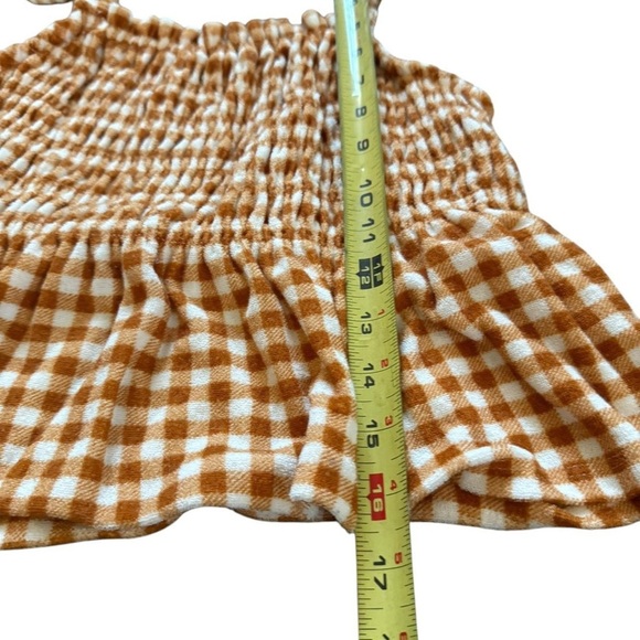 Brown and White Gingham Smocked Top - Picture 5 of 5
